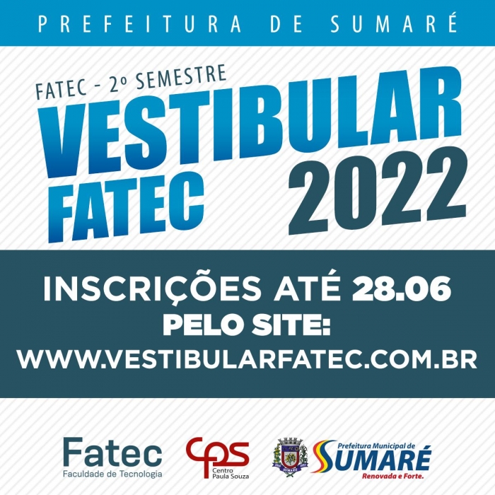 Prazo para inscrições para o vestibular da Fatec se encerram no dia 28