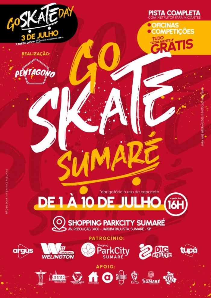 Shopping ParkCity Sumaré será um dos palcos do Go Skate Sumaré